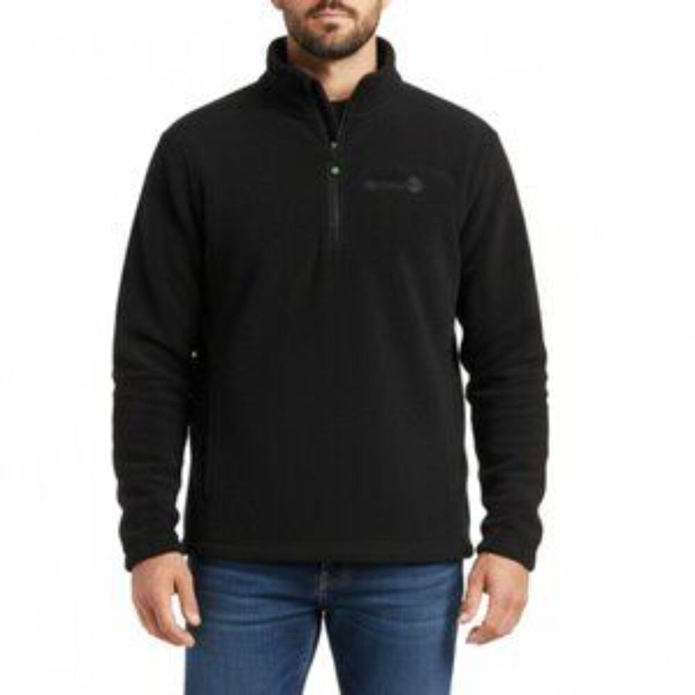 Timberland Men’s Gray Fleece Quarter Zip Long Sleeve Sweater M